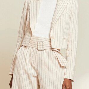 Veronica Beard Pinstripe Linen Suit Set